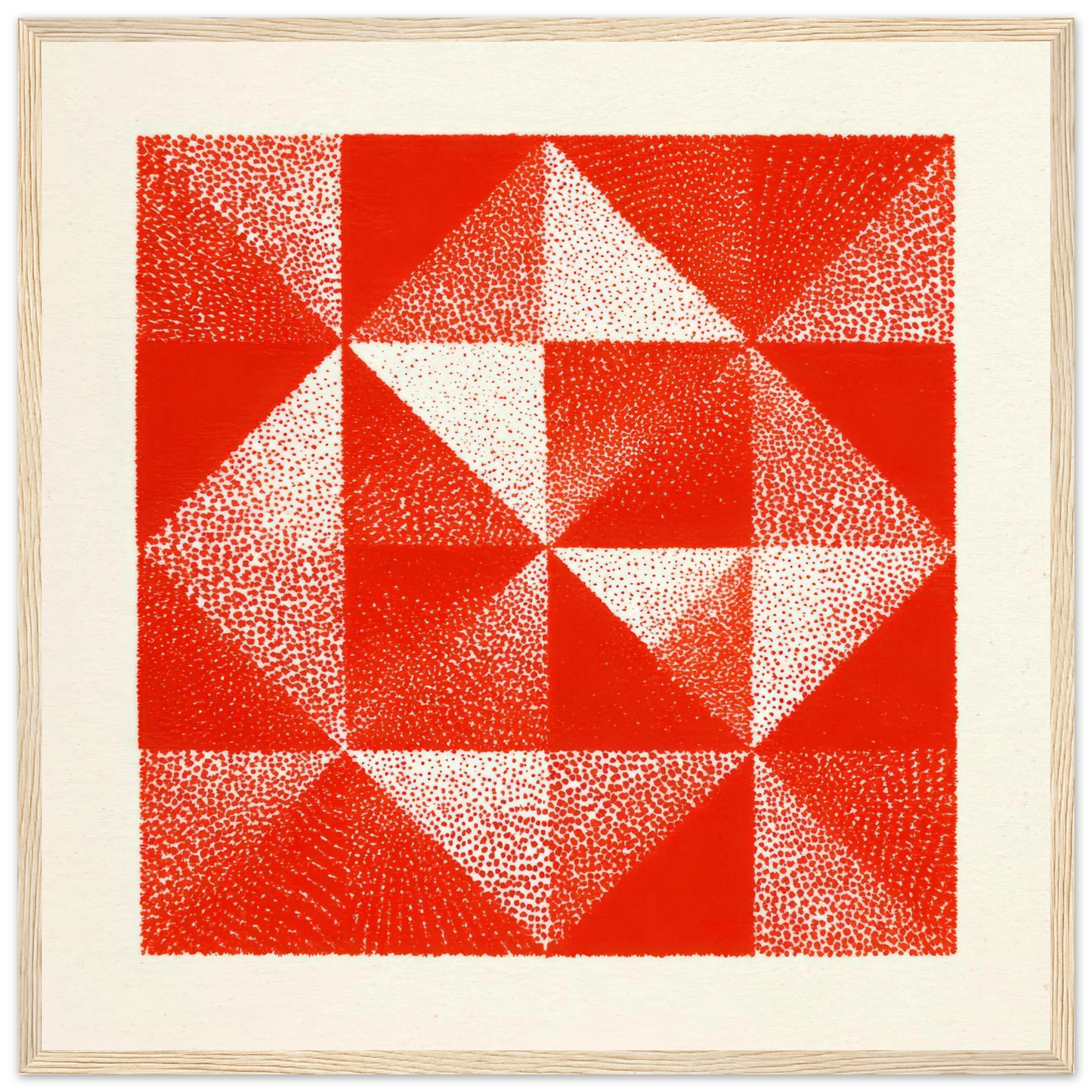 Red Riso Texture - Framed Poster - 30x30 cm / 12x12″ - Black frame