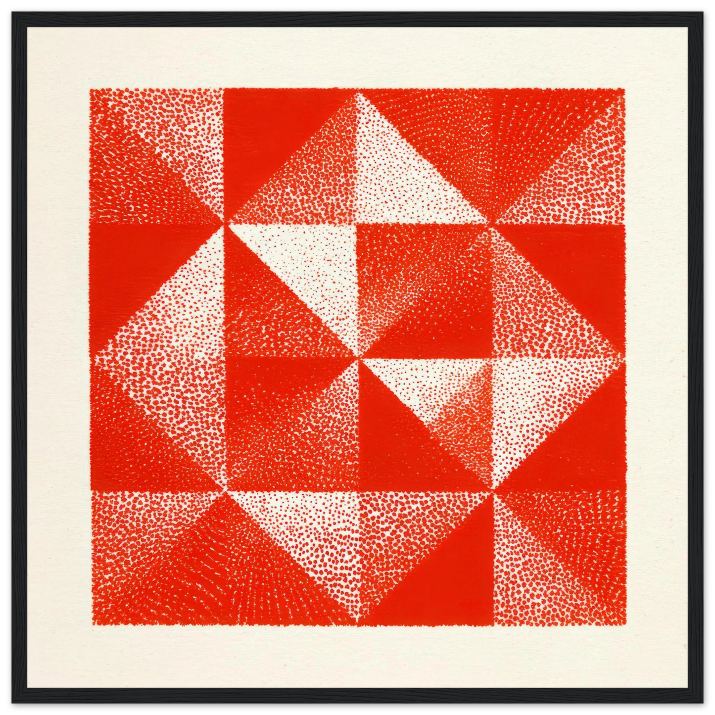 Red Riso Texture - Framed Poster - 30x30 cm / 12x12″ - Black frame