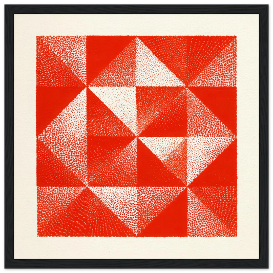 Red Riso Texture - Framed Poster - 30x30 cm / 12x12″ - Black frame