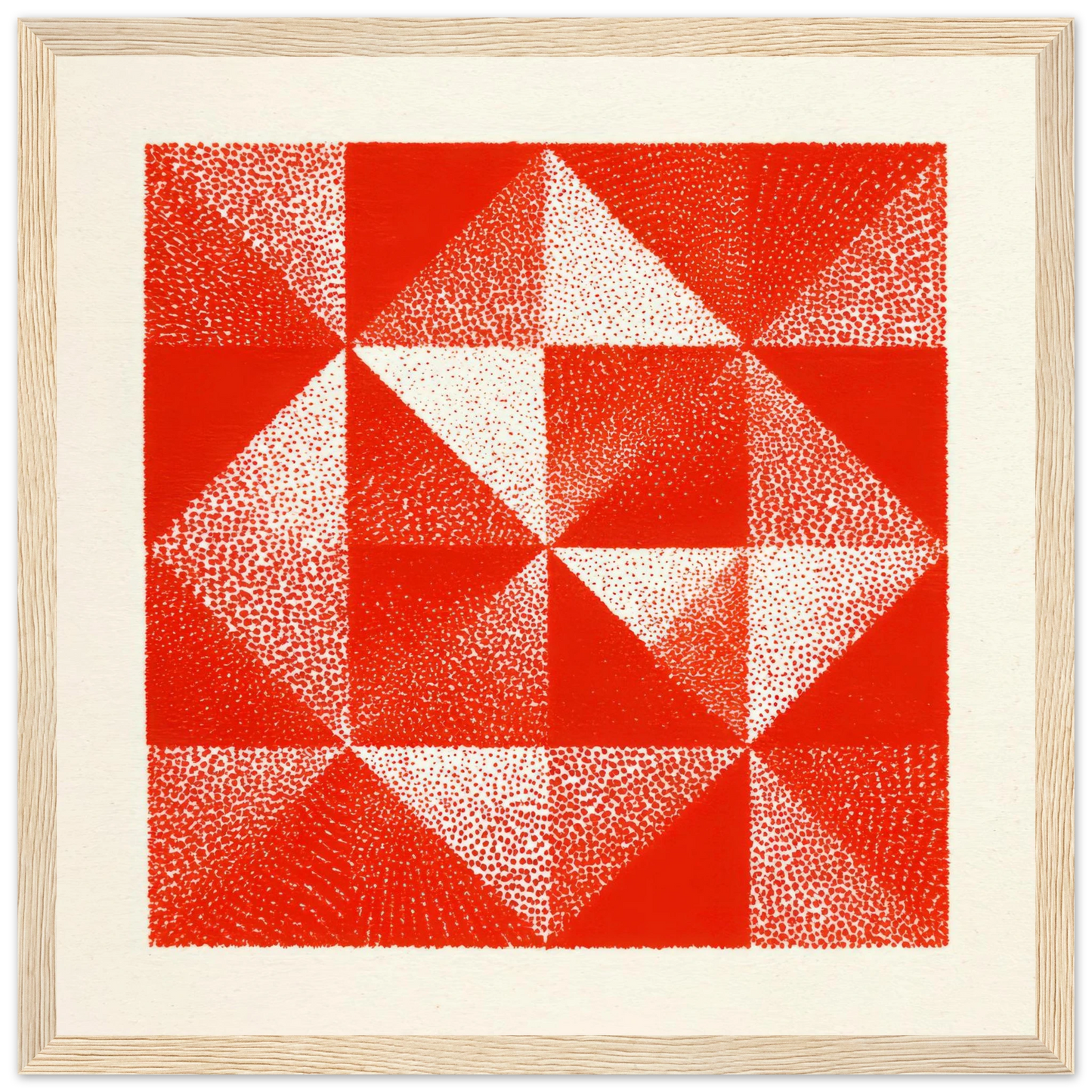 Red Riso Texture - Framed Poster - 30x30 cm / 12x12″ - Black frame