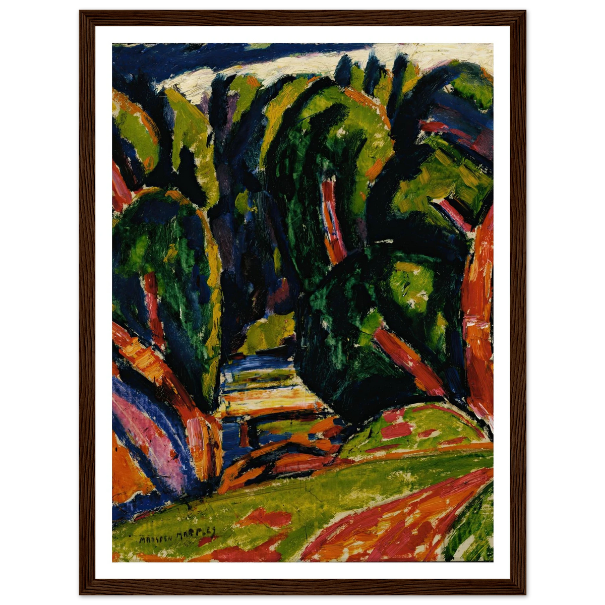 Red Tree (1910) Art Print | Marsden Hartley - Framed Poster - 30x40 cm / 12x16″ - Black frame
