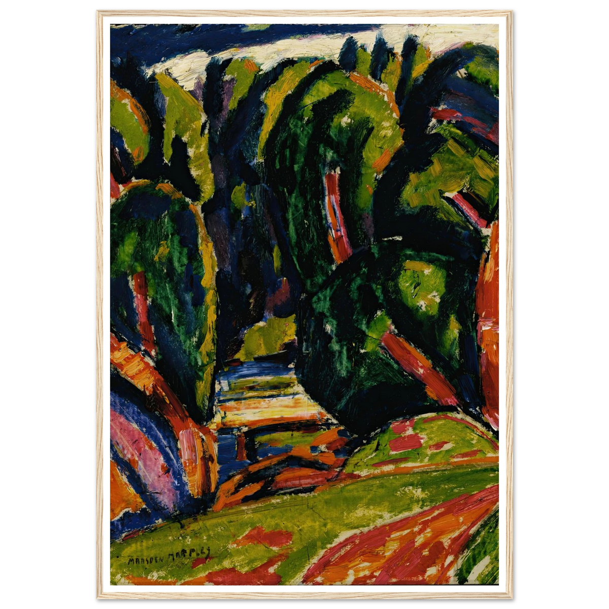 Red Tree (1910) Art Print | Marsden Hartley - Framed Poster - 30x40 cm / 12x16″ - Black frame