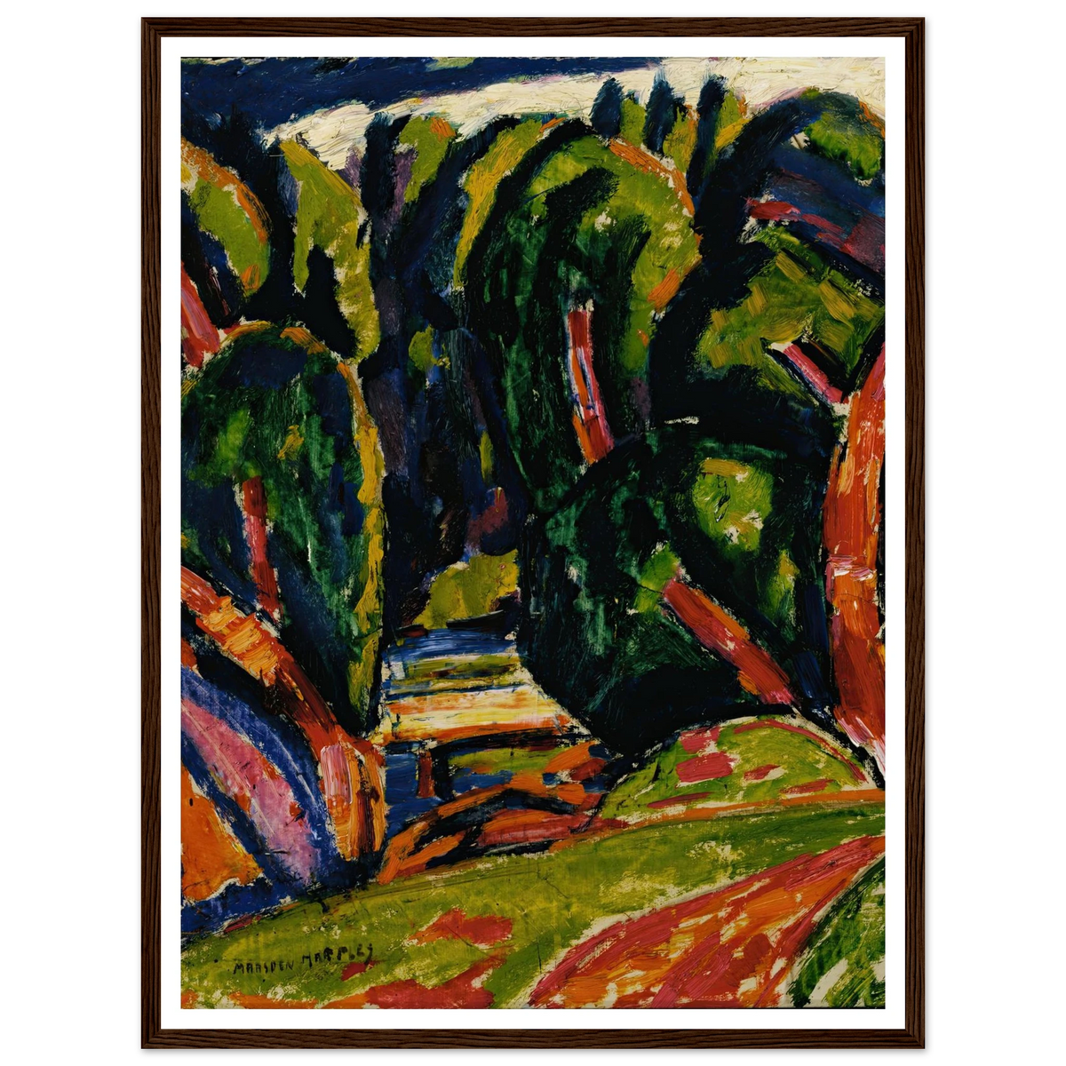 Red Tree (1910) Art Print | Marsden Hartley - Framed Poster - 30x40 cm / 12x16″ - Black frame
