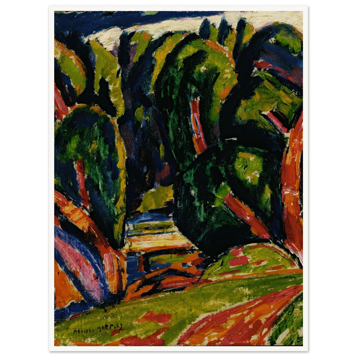 Red Tree (1910) Art Print | Marsden Hartley - Framed Poster - 30x40 cm / 12x16″ - Black frame