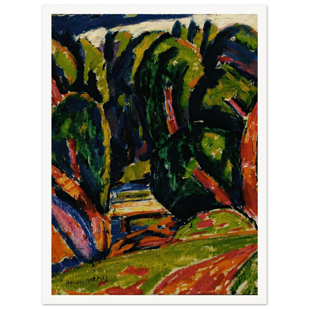 Red Tree (1910) Art Print | Marsden Hartley - Framed Poster - 30x40 cm / 12x16″ - Black frame