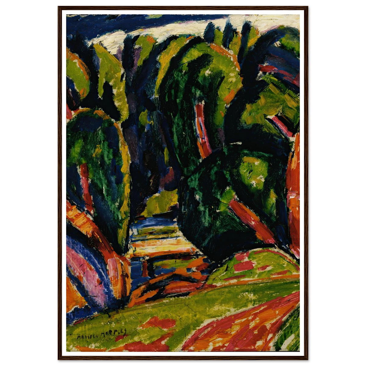 Red Tree (1910) Art Print | Marsden Hartley - Framed Poster - 30x40 cm / 12x16″ - Black frame