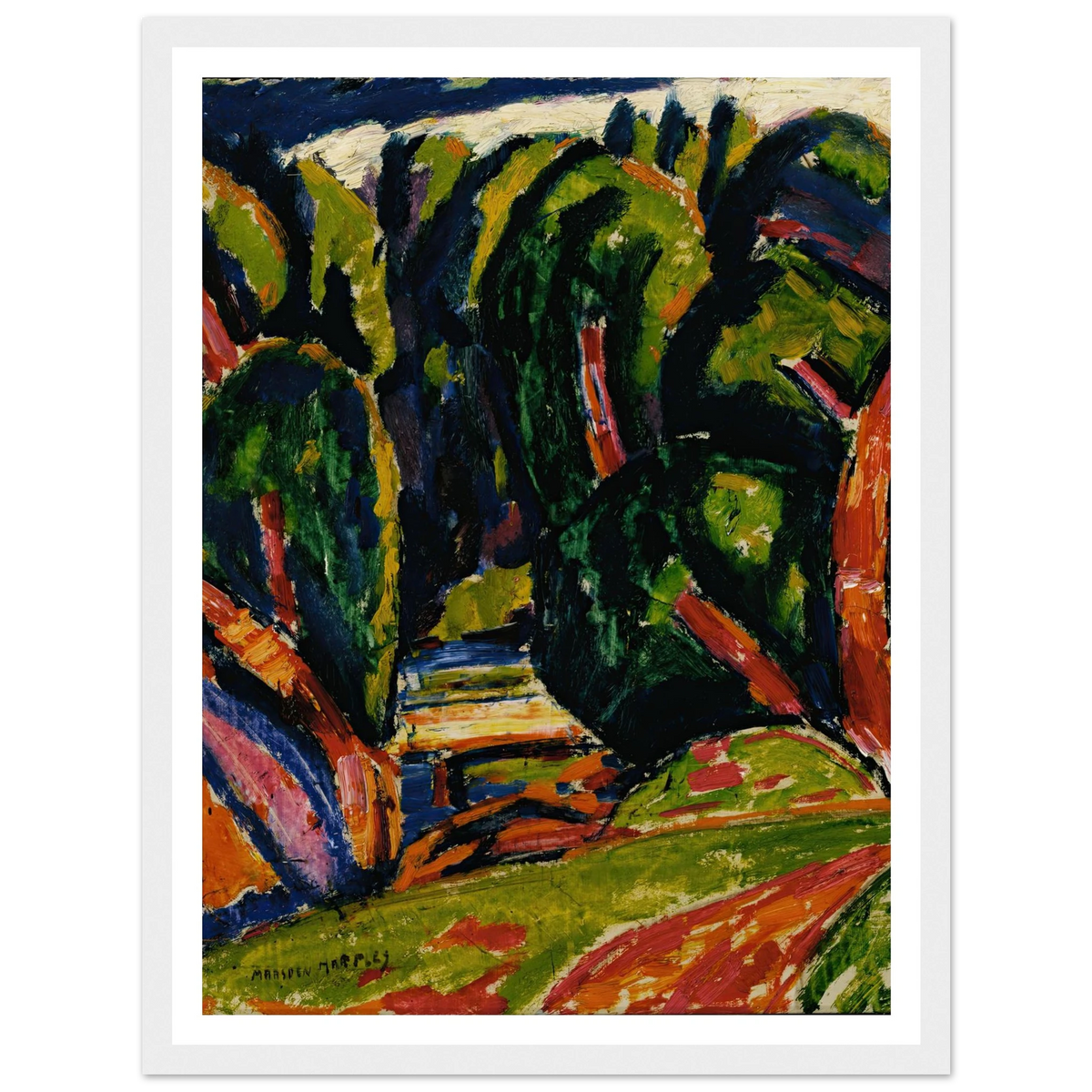 Red Tree (1910) Art Print | Marsden Hartley - Framed Poster - 30x40 cm / 12x16″ - Black frame