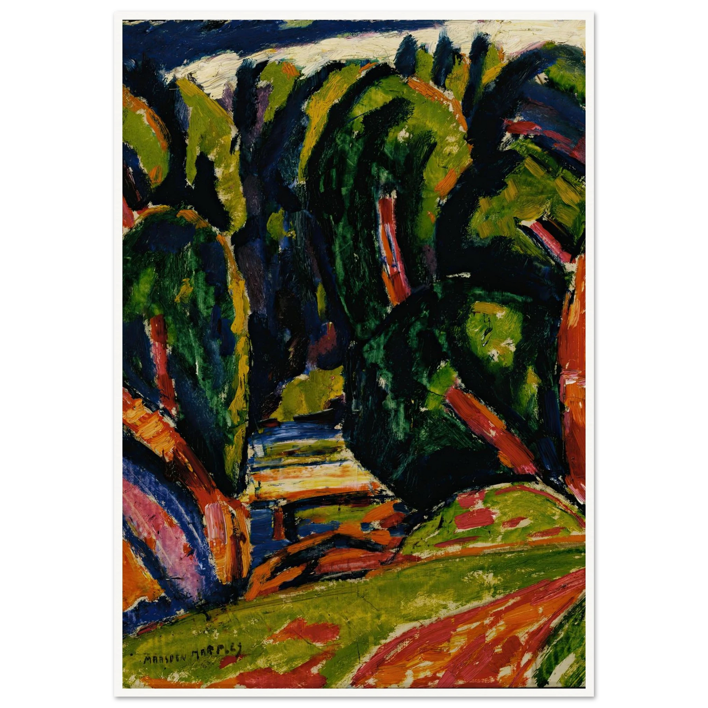 Red Tree (1910) Art Print | Marsden Hartley - Framed Poster - 30x40 cm / 12x16″ - Black frame