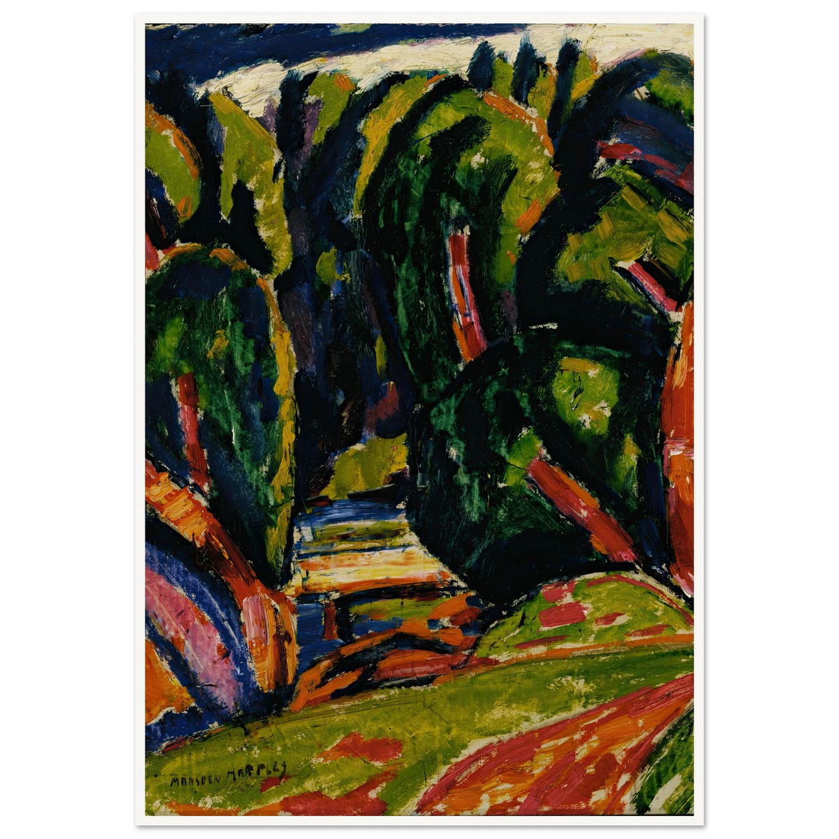 Red Tree (1910) Art Print | Marsden Hartley - Framed Poster - 30x40 cm / 12x16″ - Black frame