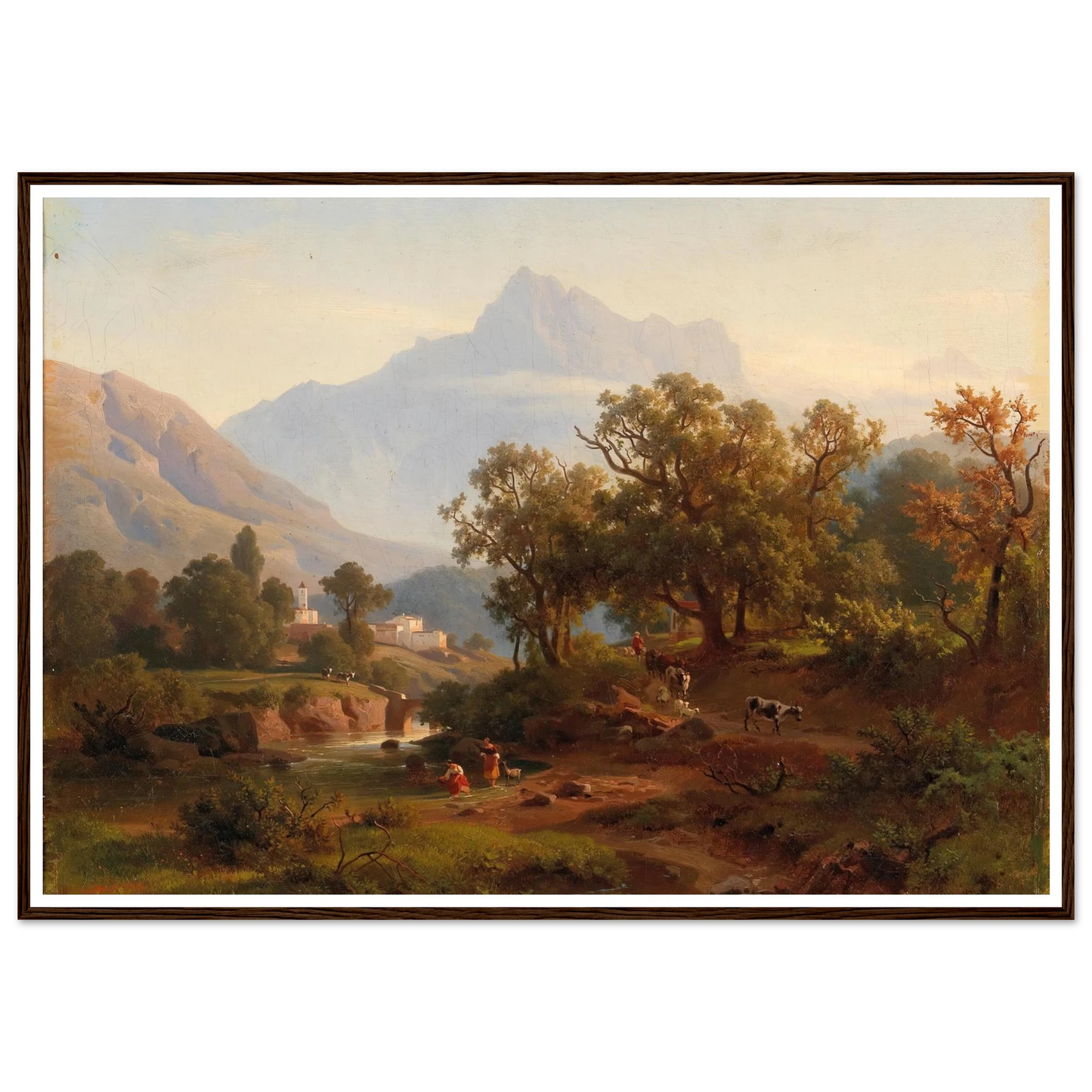 Region In South Tyrol–landscape In The Morning Light Art Print | August Behrendsen - Framed Poster - 30x40 cm / 12x16″ - Black frame