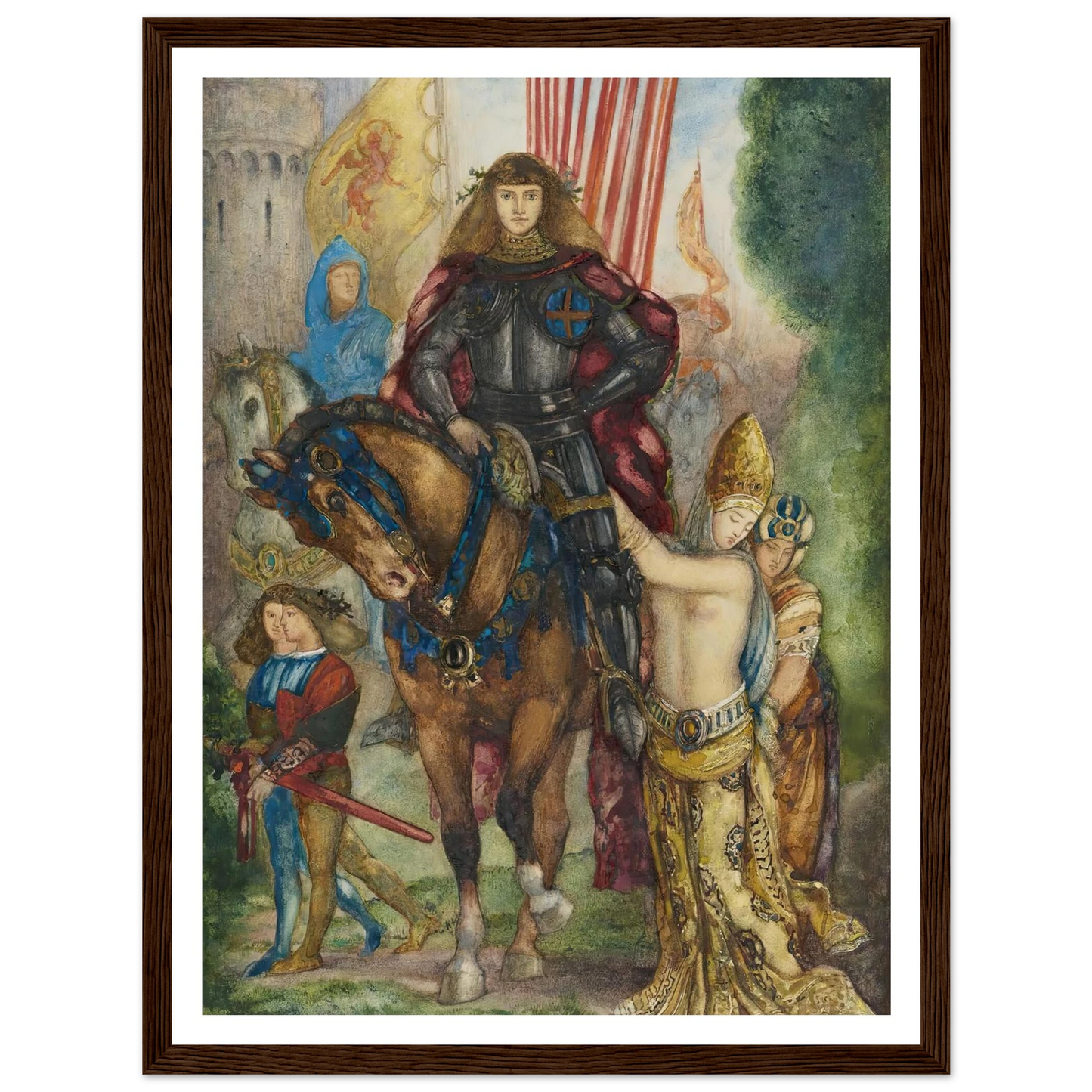 Reître et captives Art Print | Gustave Moreau - Framed Poster - 30x40 cm / 12x16″ - Black frame