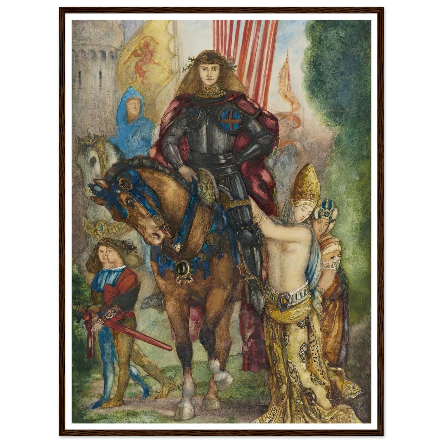 Reître et captives Art Print | Gustave Moreau - Framed Poster - 30x40 cm / 12x16″ - Black frame