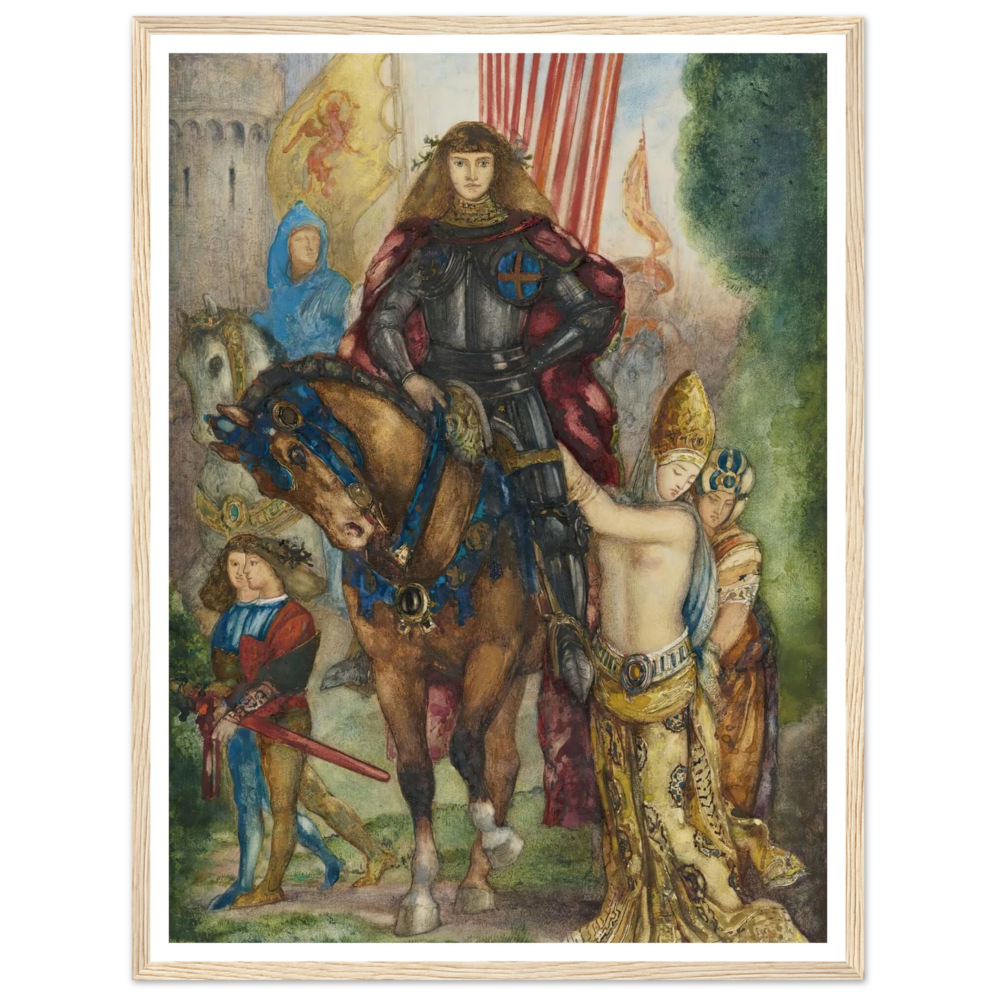 Reître et captives Art Print | Gustave Moreau - Framed Poster - 30x40 cm / 12x16″ - Black frame