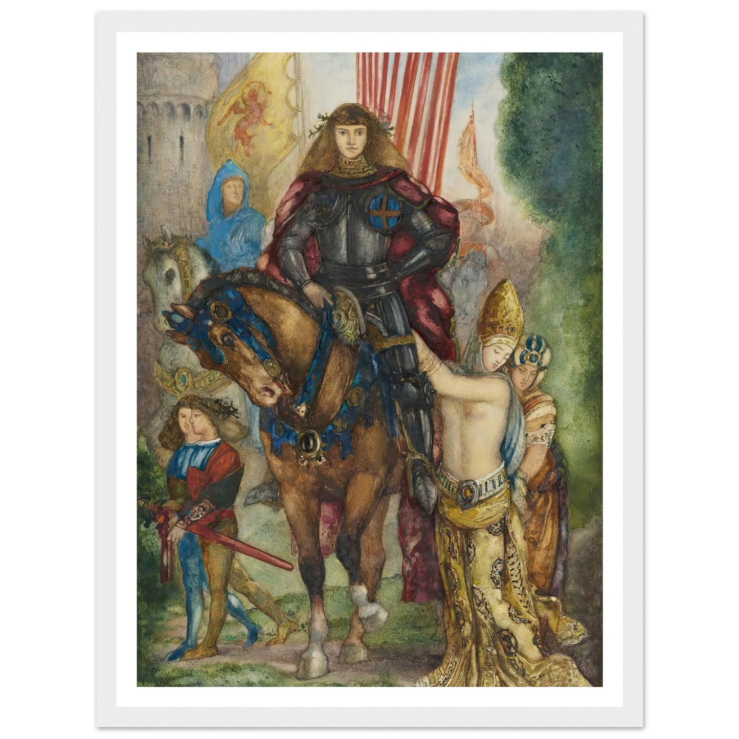 Reître et captives Art Print | Gustave Moreau - Framed Poster - 30x40 cm / 12x16″ - Black frame