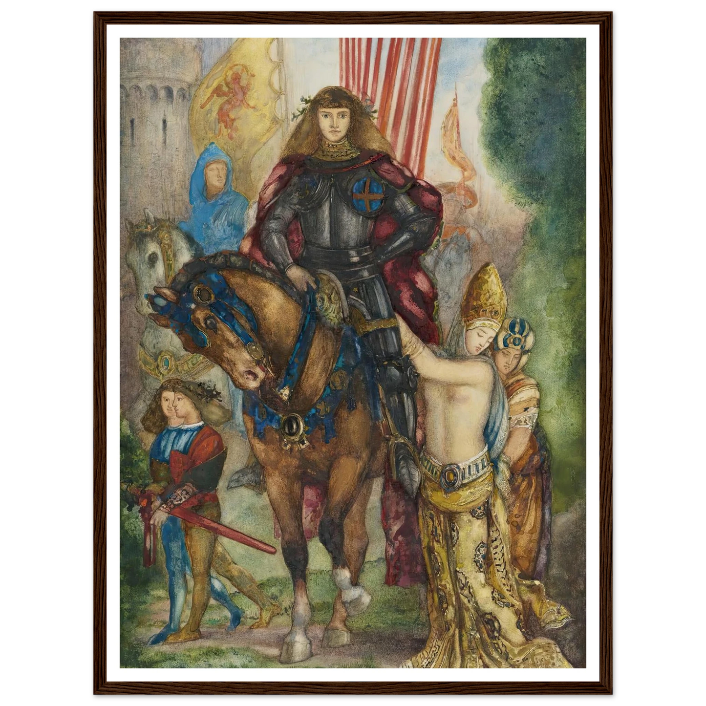 Reître et captives Art Print | Gustave Moreau - Framed Poster - 30x40 cm / 12x16″ - Black frame