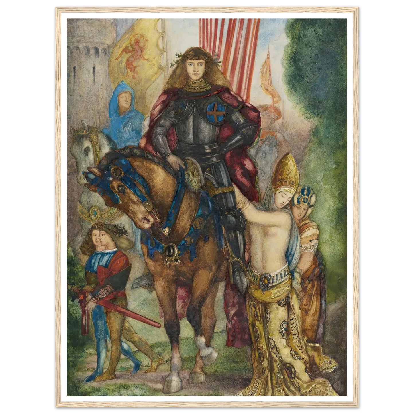 Reître et captives Art Print | Gustave Moreau - Framed Poster - 30x40 cm / 12x16″ - Black frame