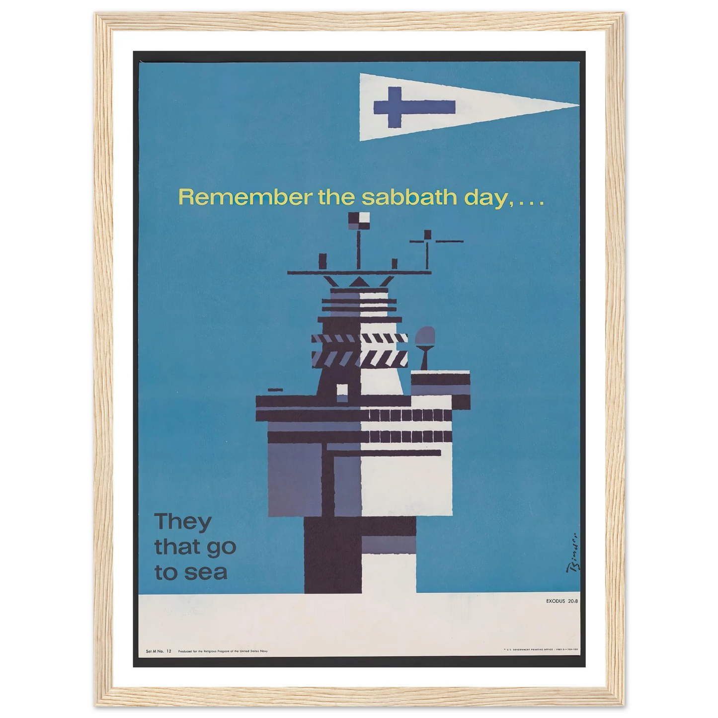 Remember the sabbath day (1963) Art Print | Joseph Binder - Framed Poster - 30x40 cm / 12x16″ - Black frame