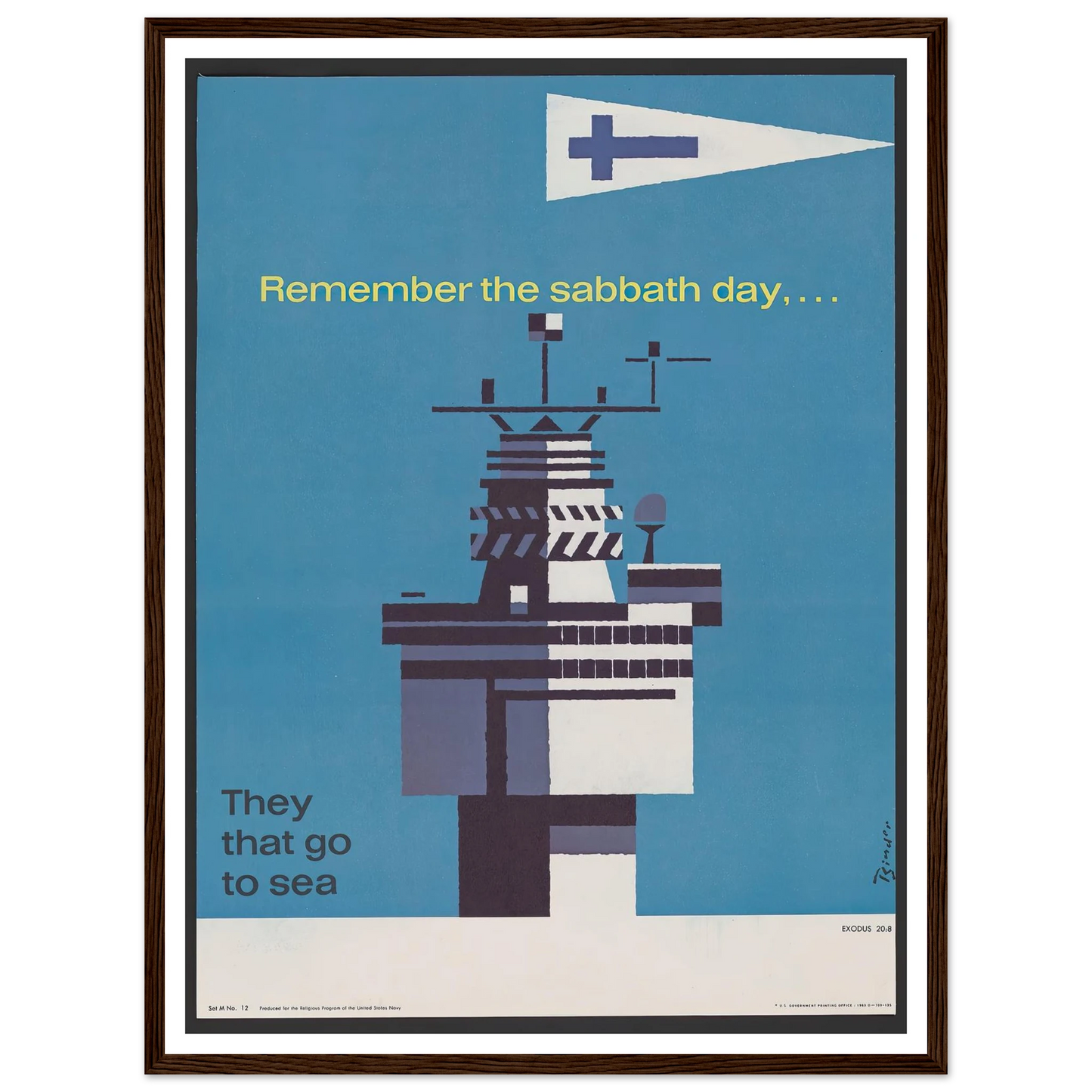 Remember the sabbath day (1963) Art Print | Joseph Binder - Framed Poster - 30x40 cm / 12x16″ - Black frame