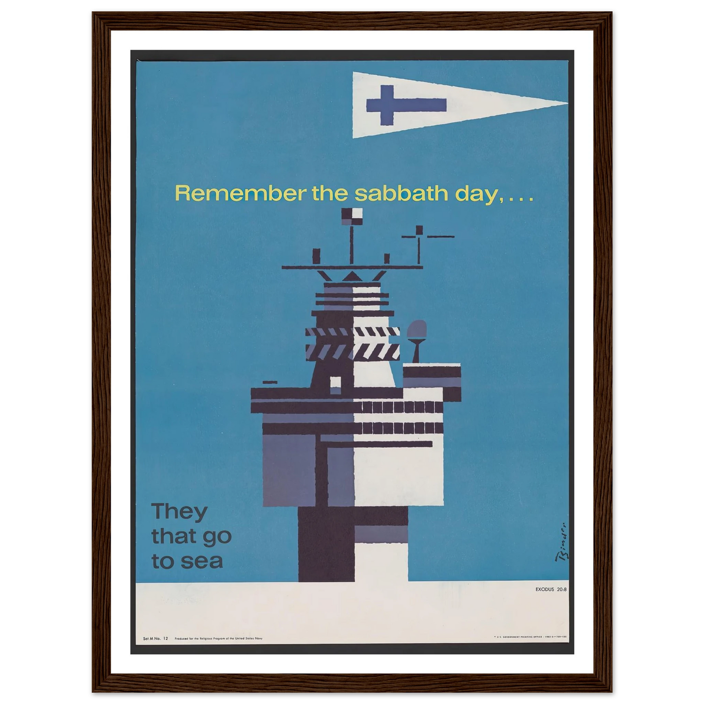 Remember the sabbath day (1963) Art Print | Joseph Binder - Framed Poster - 30x40 cm / 12x16″ - Black frame