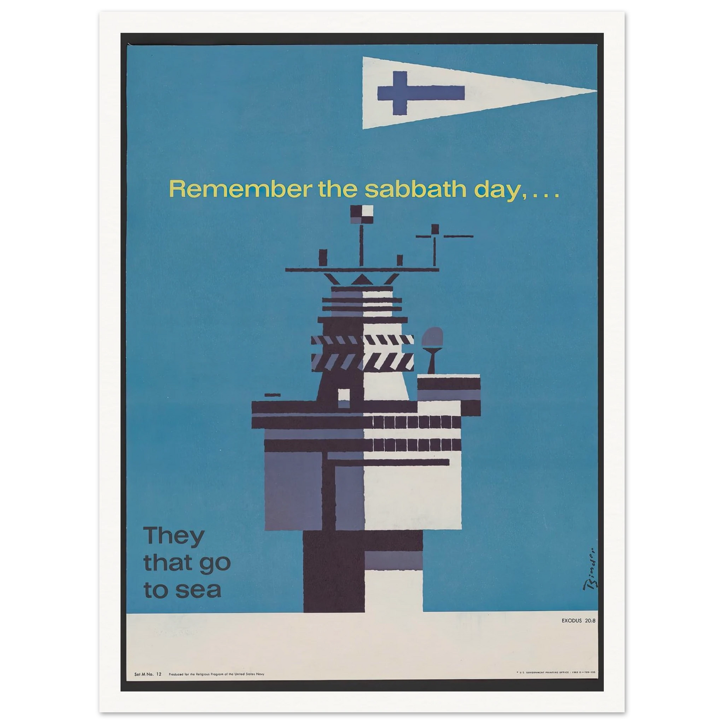 Remember the sabbath day (1963) Art Print | Joseph Binder - Framed Poster - 30x40 cm / 12x16″ - Black frame