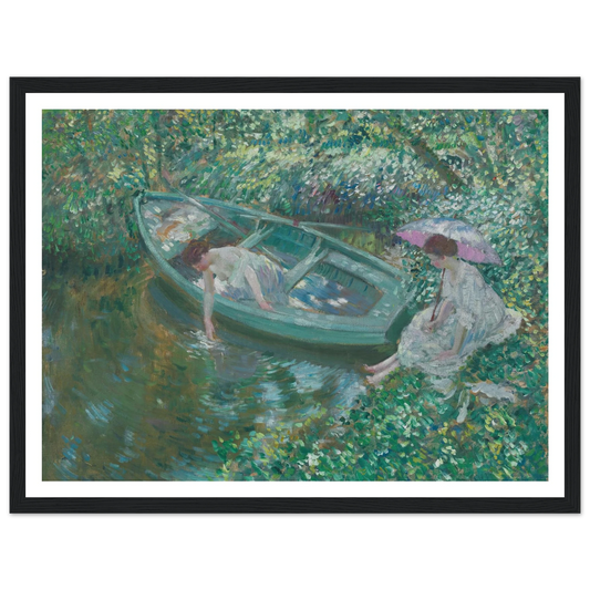 Repose at Noonday (circa 1911) Art Print | Frederick Carl Frieseke - Framed Poster - 30x40 cm / 12x16″ - Black frame