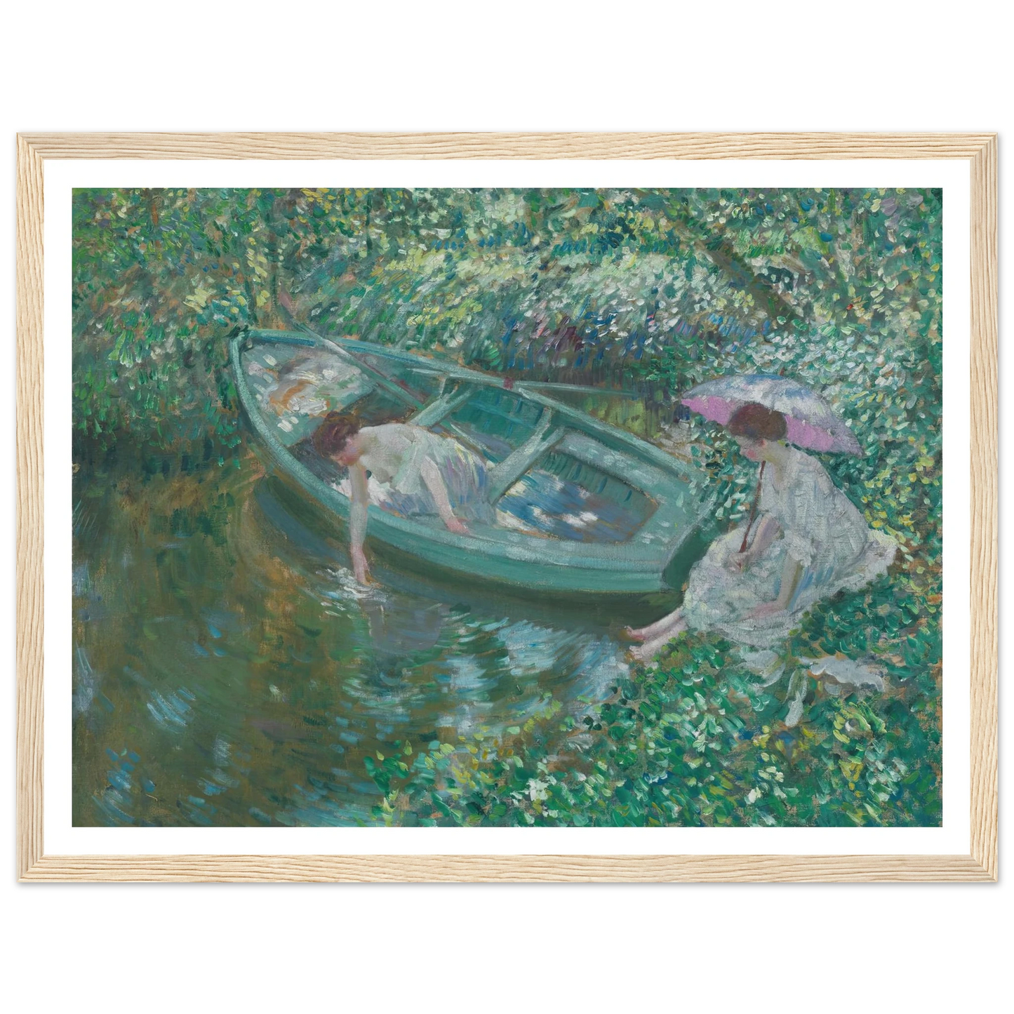 Repose at Noonday (circa 1911) Art Print | Frederick Carl Frieseke - Framed Poster - 30x40 cm / 12x16″ - Black frame