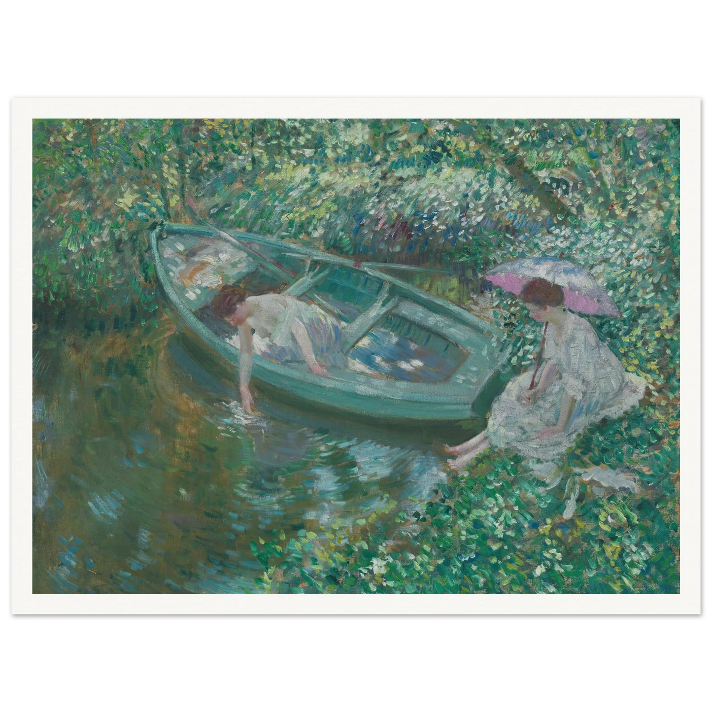 Repose at Noonday (circa 1911) Art Print | Frederick Carl Frieseke - Framed Poster - 30x40 cm / 12x16″ - Black frame