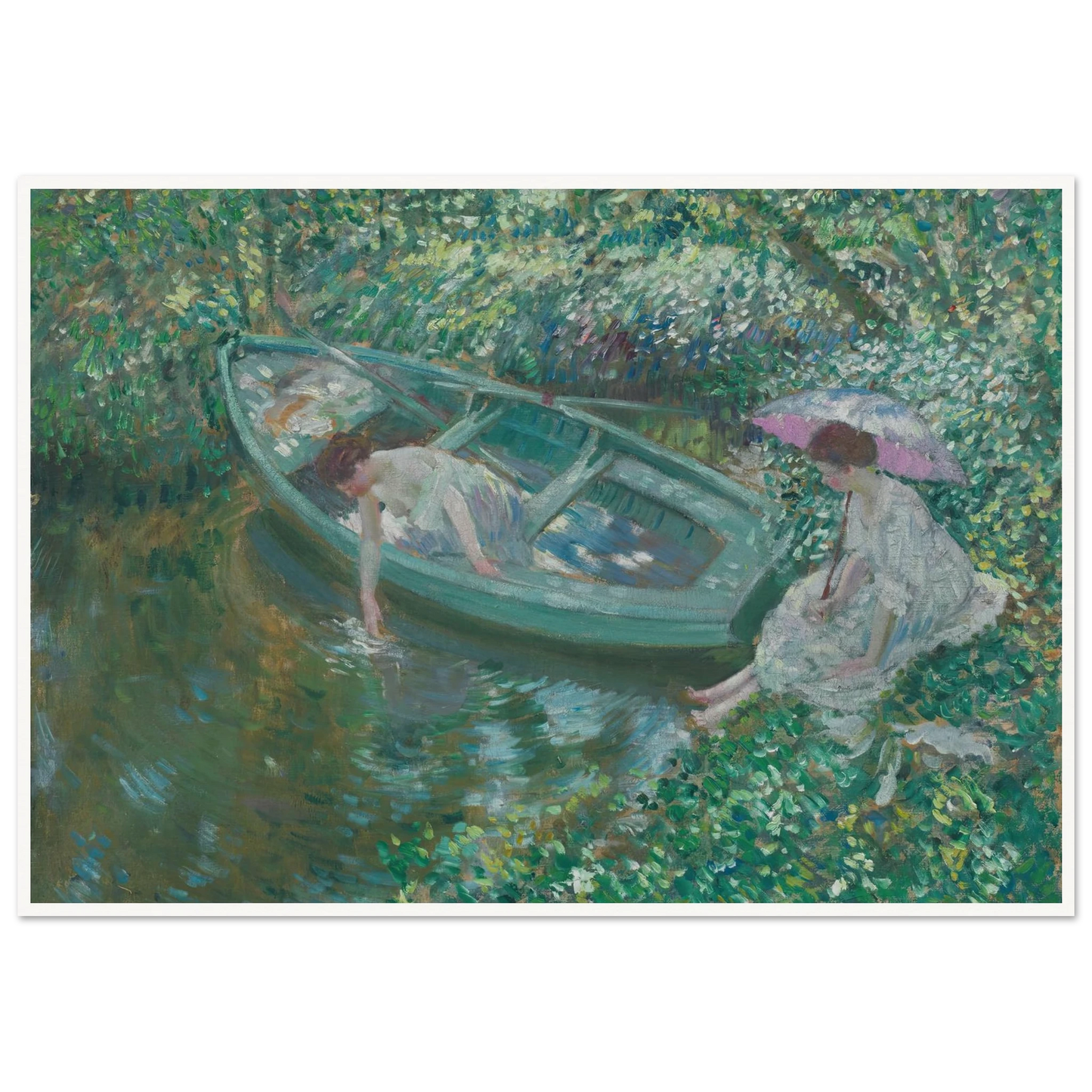 Repose at Noonday (circa 1911) Art Print | Frederick Carl Frieseke - Framed Poster - 30x40 cm / 12x16″ - Black frame
