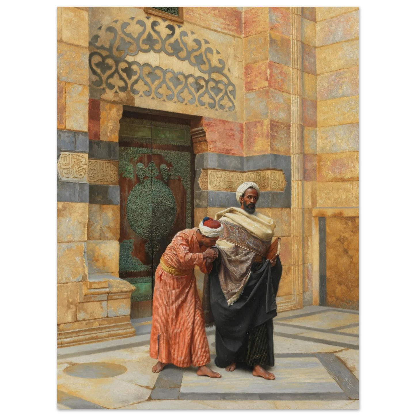 Respect (1902) Art Print | Ludwig Deutsch - Framed Poster - 30x40 cm / 12x16″ - Black frame