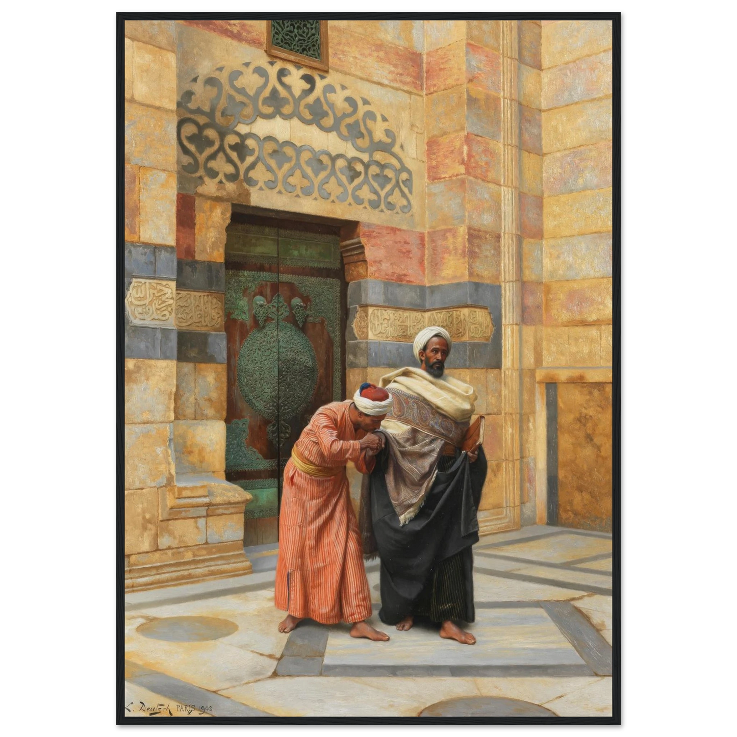 Respect (1902) Art Print | Ludwig Deutsch - Framed Poster - 30x40 cm / 12x16″ - Black frame