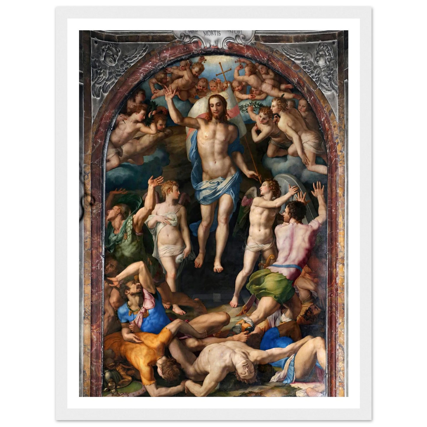 Resurrection Of Christ Art Print | Agnolo Bronzino - Framed Poster - 30x40 cm / 12x16″ - Black frame