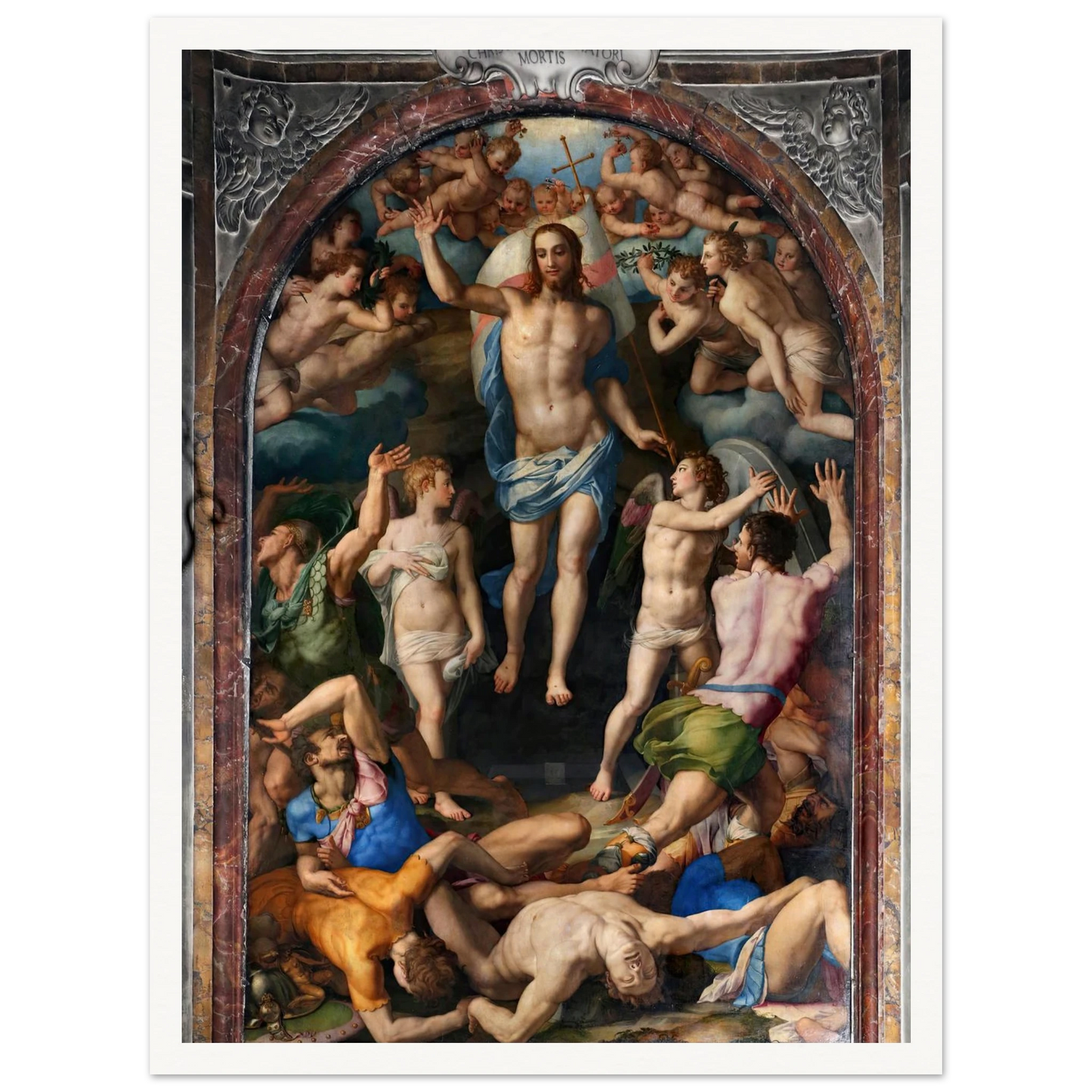 Resurrection Of Christ Art Print | Agnolo Bronzino - Framed Poster - 30x40 cm / 12x16″ - Black frame