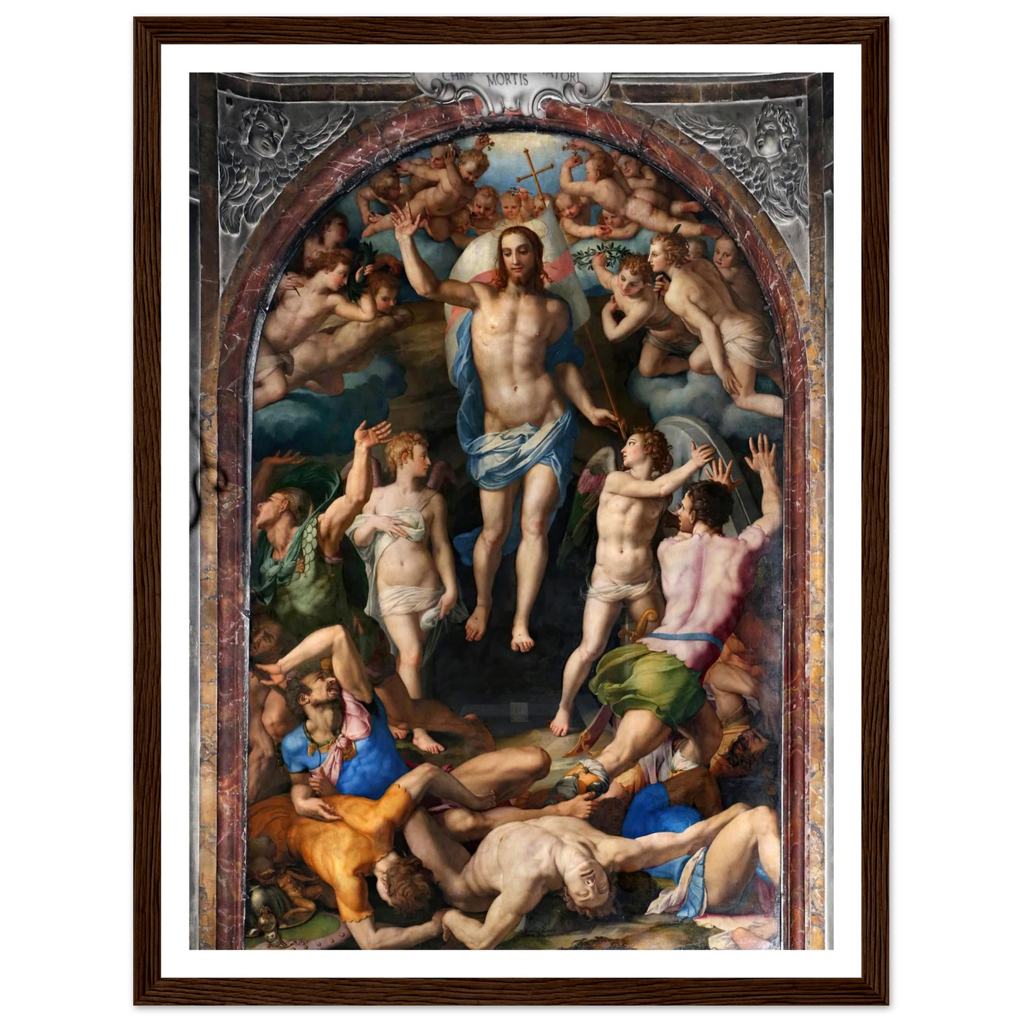 Resurrection Of Christ Art Print | Agnolo Bronzino - Framed Poster - 30x40 cm / 12x16″ - Black frame