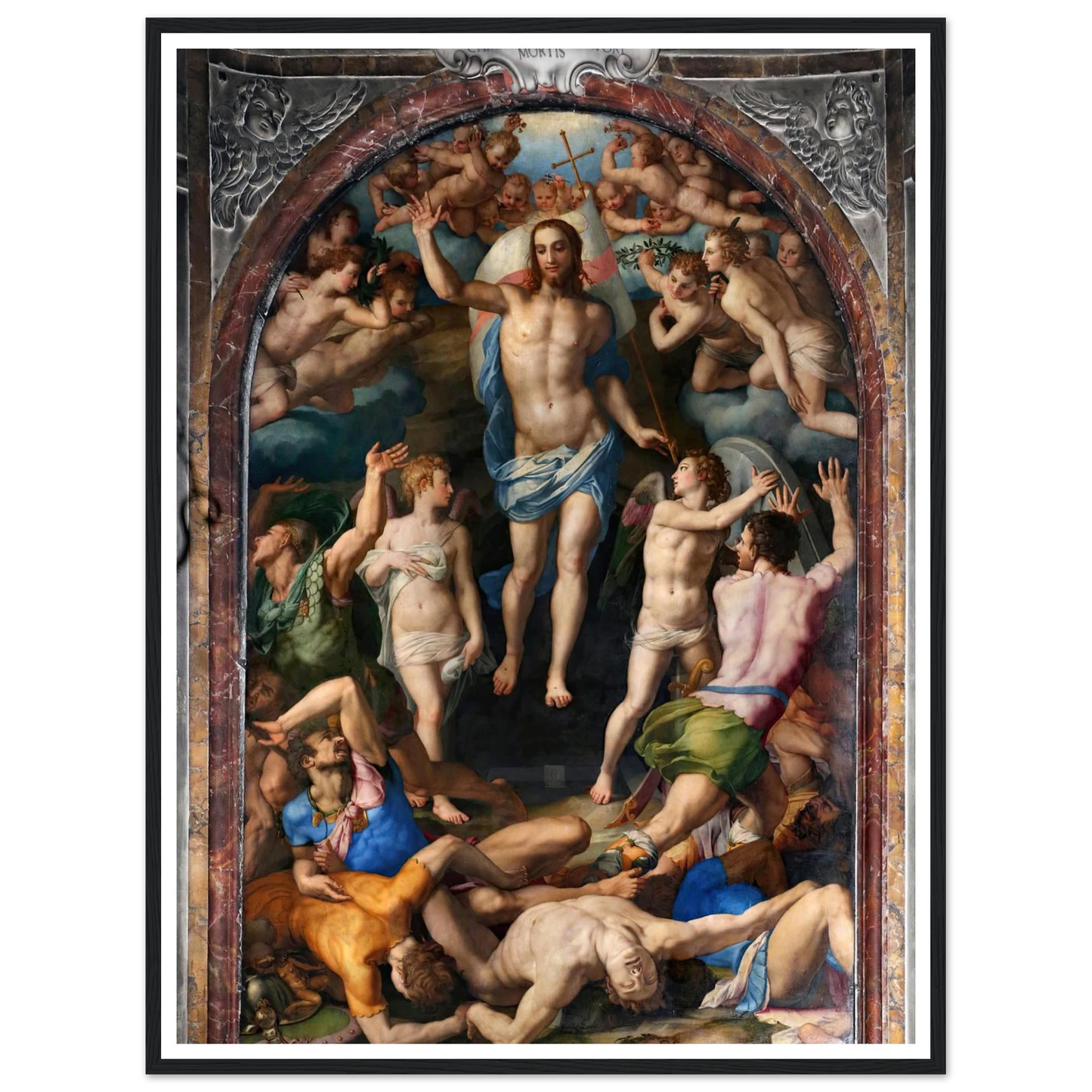 Resurrection Of Christ Art Print | Agnolo Bronzino - Framed Poster - 30x40 cm / 12x16″ - Black frame
