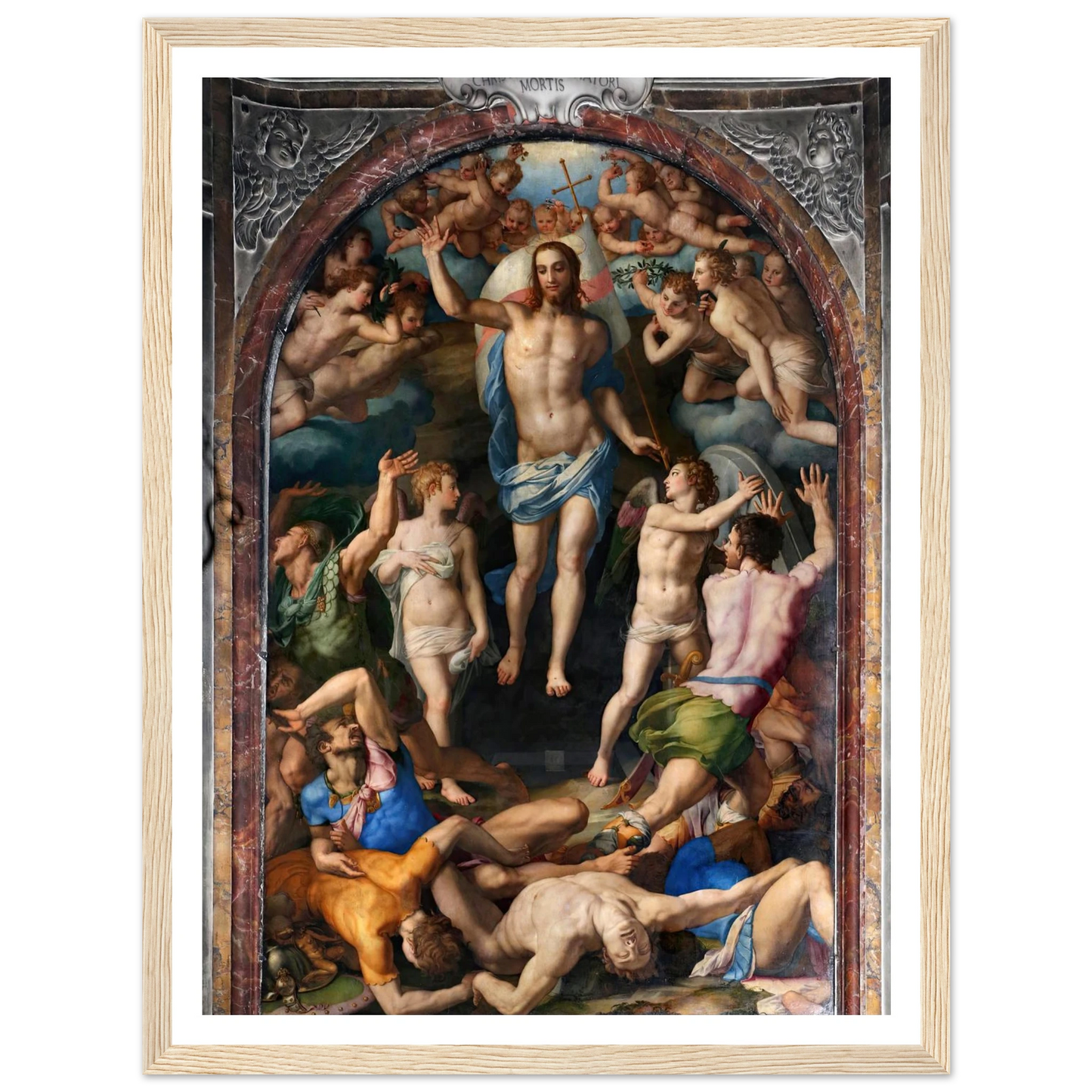 Resurrection Of Christ Art Print | Agnolo Bronzino - Framed Poster - 30x40 cm / 12x16″ - Black frame