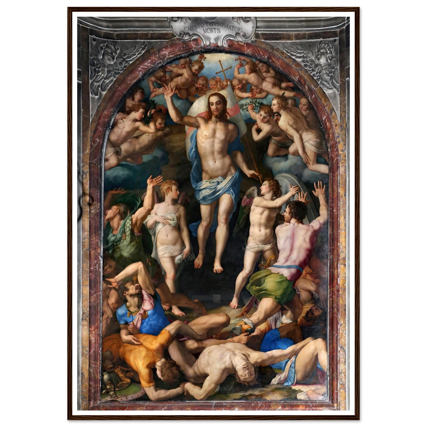 Resurrection Of Christ Art Print | Agnolo Bronzino - Framed Poster - 30x40 cm / 12x16″ - Black frame