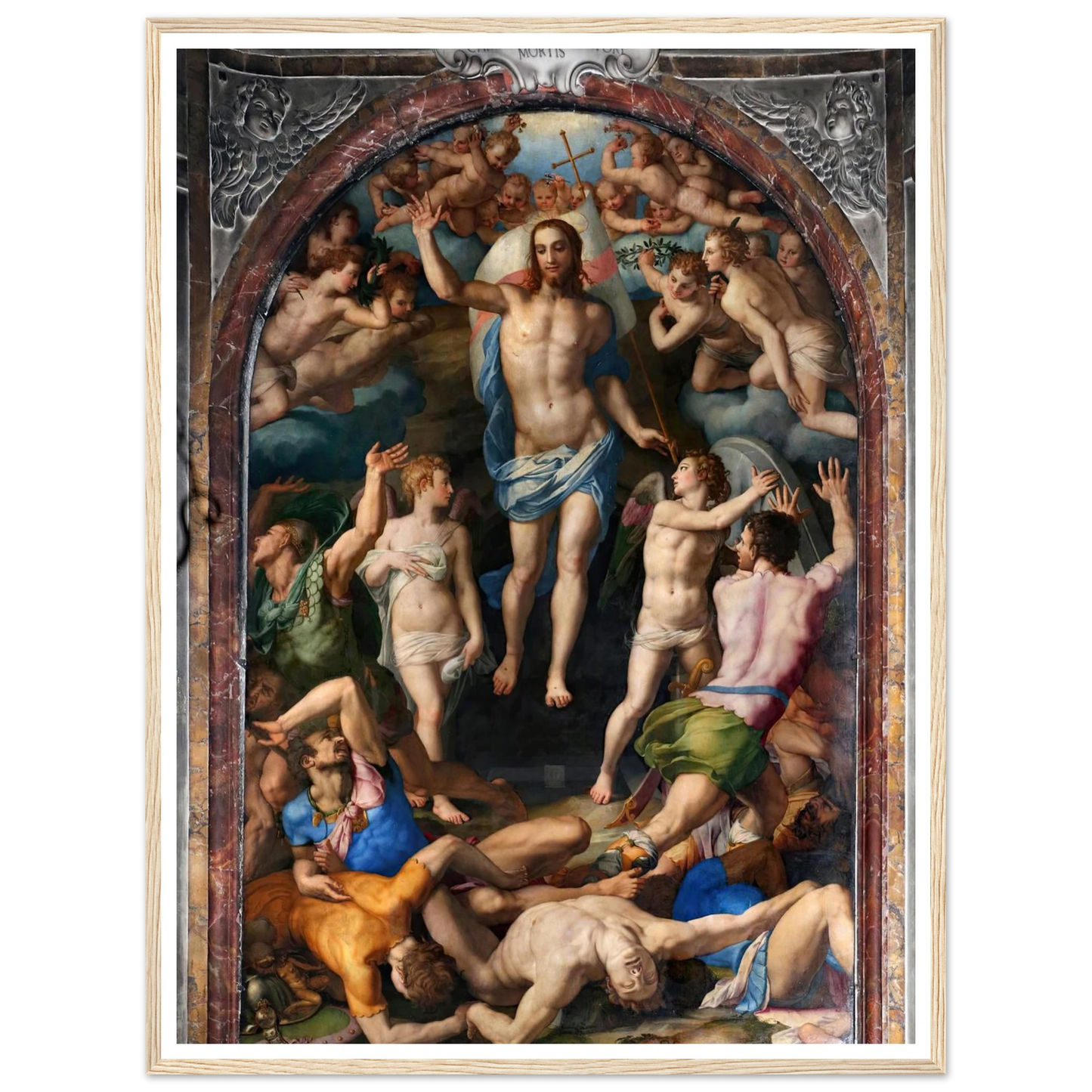 Resurrection Of Christ Art Print | Agnolo Bronzino - Framed Poster - 30x40 cm / 12x16″ - Black frame