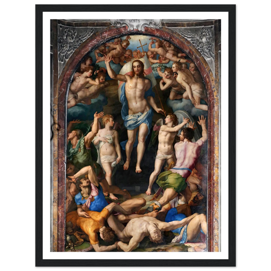 Resurrection Of Christ Art Print | Agnolo Bronzino - Framed Poster - 30x40 cm / 12x16″ - Black frame