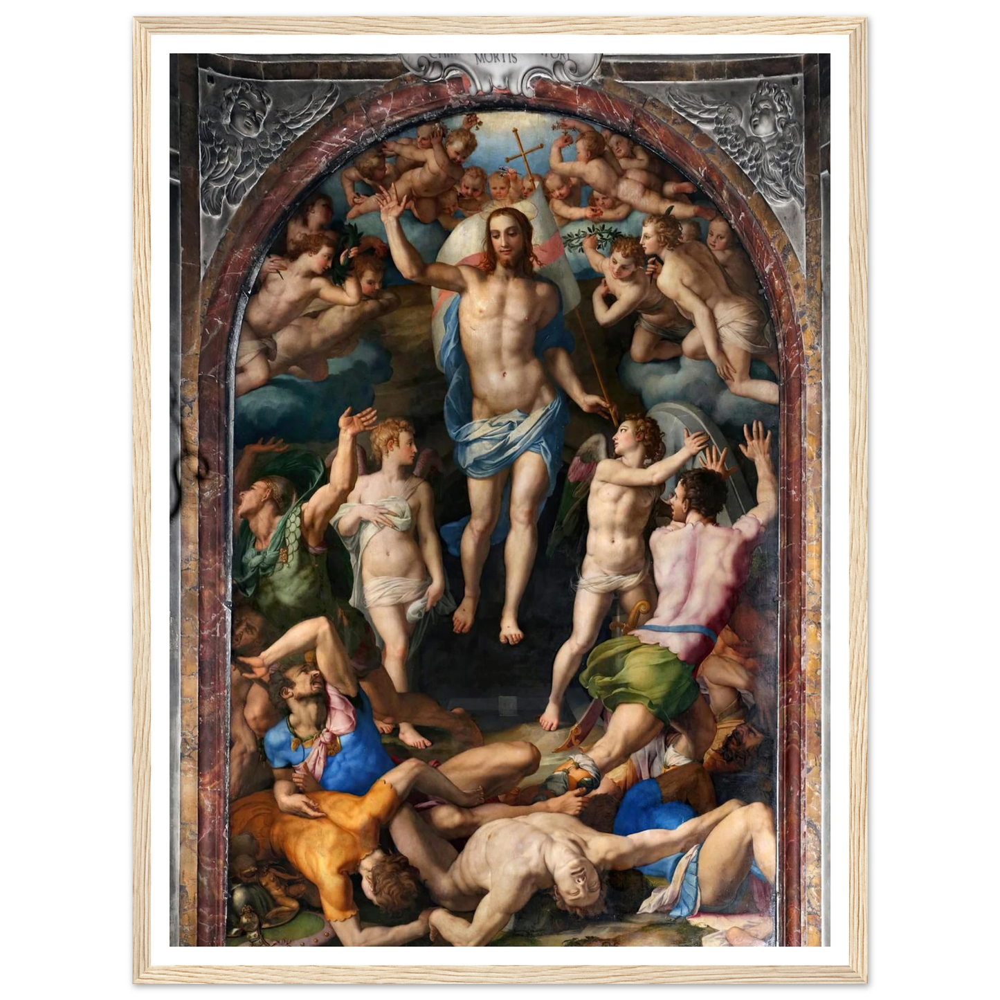 Resurrection Of Christ Art Print | Agnolo Bronzino - Framed Poster - 30x40 cm / 12x16″ - Black frame