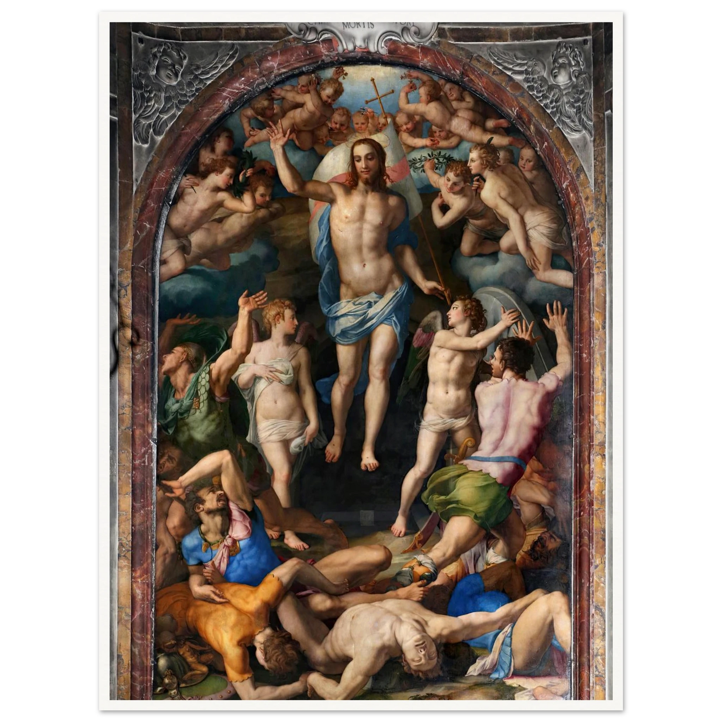 Resurrection Of Christ Art Print | Agnolo Bronzino - Framed Poster - 30x40 cm / 12x16″ - Black frame