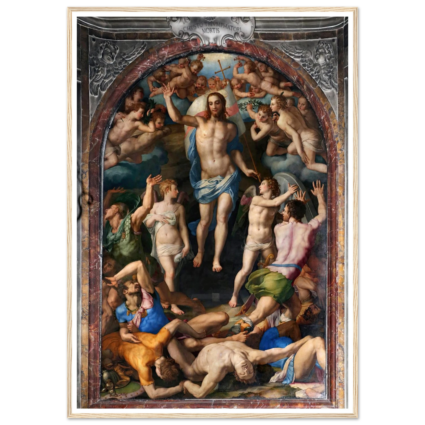 Resurrection Of Christ Art Print | Agnolo Bronzino - Framed Poster - 30x40 cm / 12x16″ - Black frame