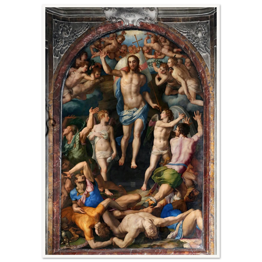 Resurrection Of Christ Art Print | Agnolo Bronzino - Framed Poster - 30x40 cm / 12x16″ - Black frame