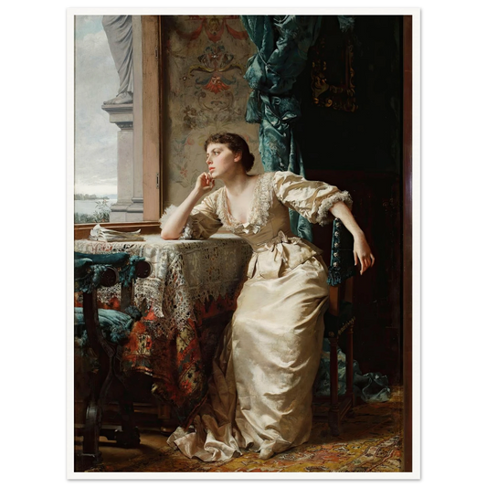 Reverie (1883) Art Print | Wladyslaw Czachorski - Framed Poster - 30x40 cm / 12x16″ - Black frame