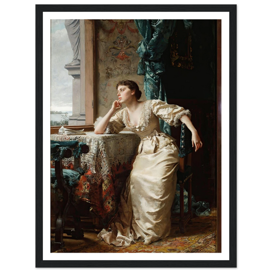 Reverie (1883) Art Print | Wladyslaw Czachorski - Framed Poster - 30x40 cm / 12x16″ - Black frame