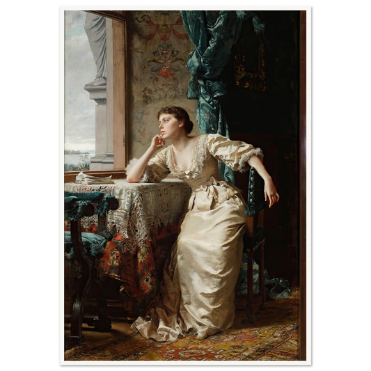 Reverie (1883) Art Print | Wladyslaw Czachorski - Framed Poster - 30x40 cm / 12x16″ - Black frame