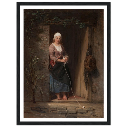 Reverie Art Print | Jozef Israels - Framed Poster - 30x40 cm / 12x16″ - Black frame