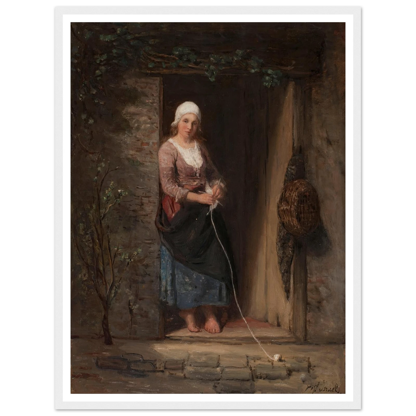 Reverie Art Print | Jozef Israels - Framed Poster - 30x40 cm / 12x16″ - Black frame