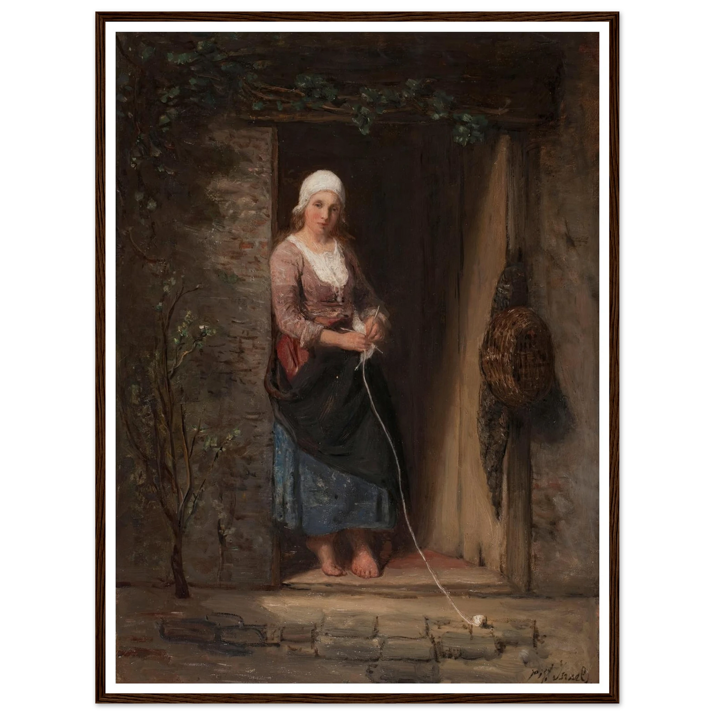 Reverie Art Print | Jozef Israels - Framed Poster - 30x40 cm / 12x16″ - Black frame