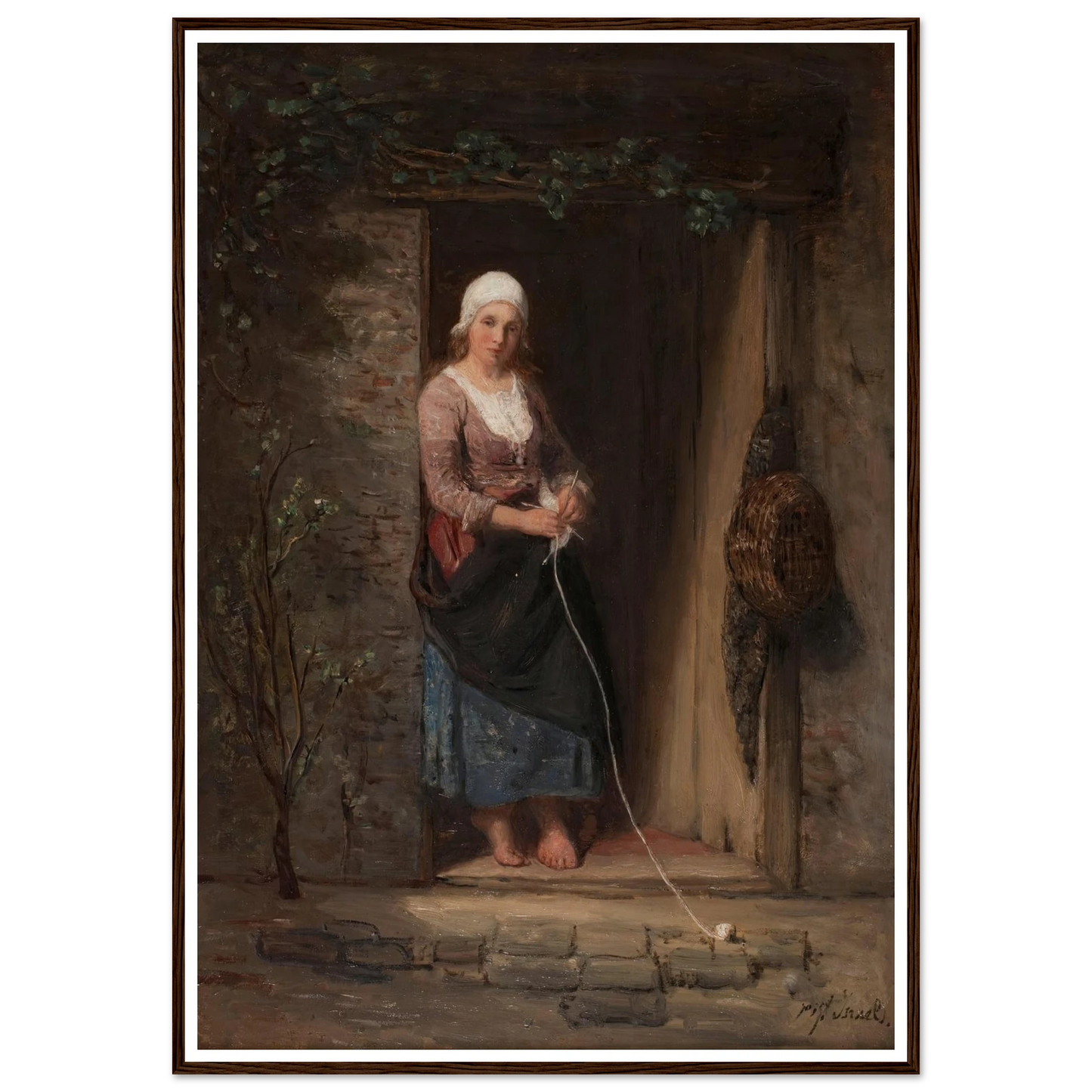 Reverie Art Print | Jozef Israels - Framed Poster - 30x40 cm / 12x16″ - Black frame