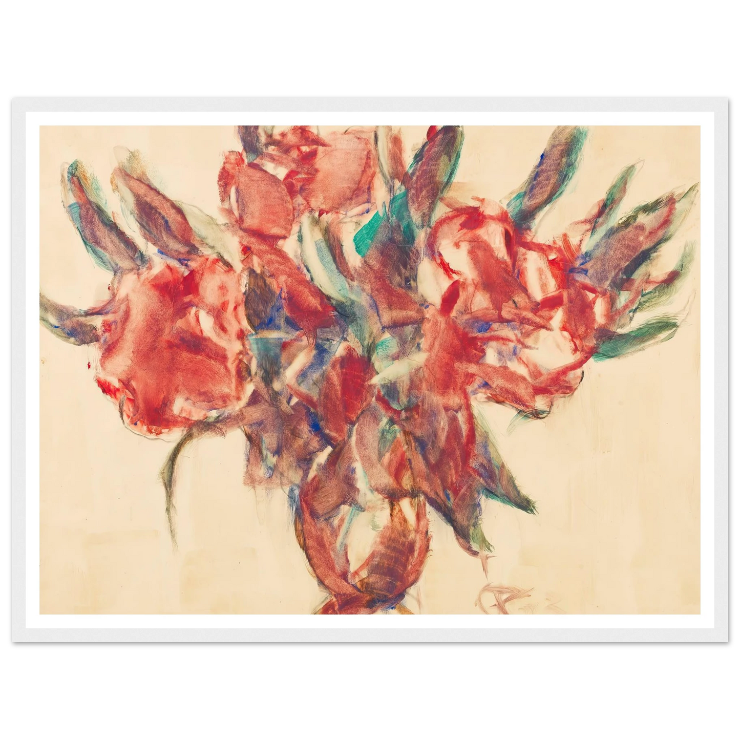 Rhododendron (1923) Art Print | Christian Rohlfs - Framed Poster - 30x40 cm / 12x16″ - Black frame